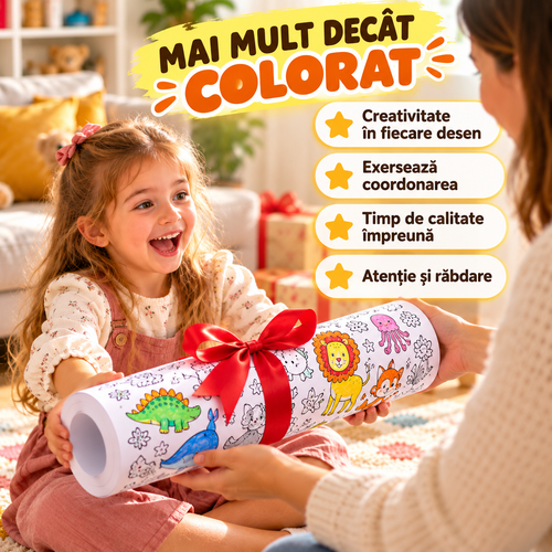 Rolă de desen pentru copii - 12 metri de creativitate